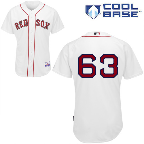 Anthony Ranaudo #63 MLB Jersey-Boston Red Sox Men's Authentic Home White Cool Base Baseball Jersey